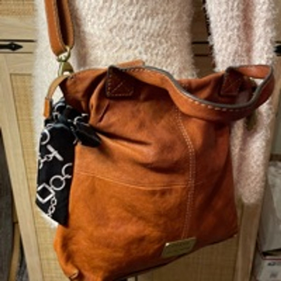 Women's Fossil Brown Leather Shoulder Bag Medium Excel Cond - Picture 3 of 10